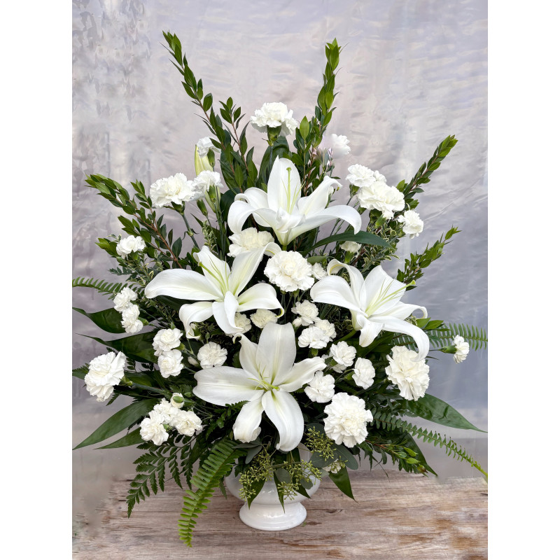 Peaceful White Lilies